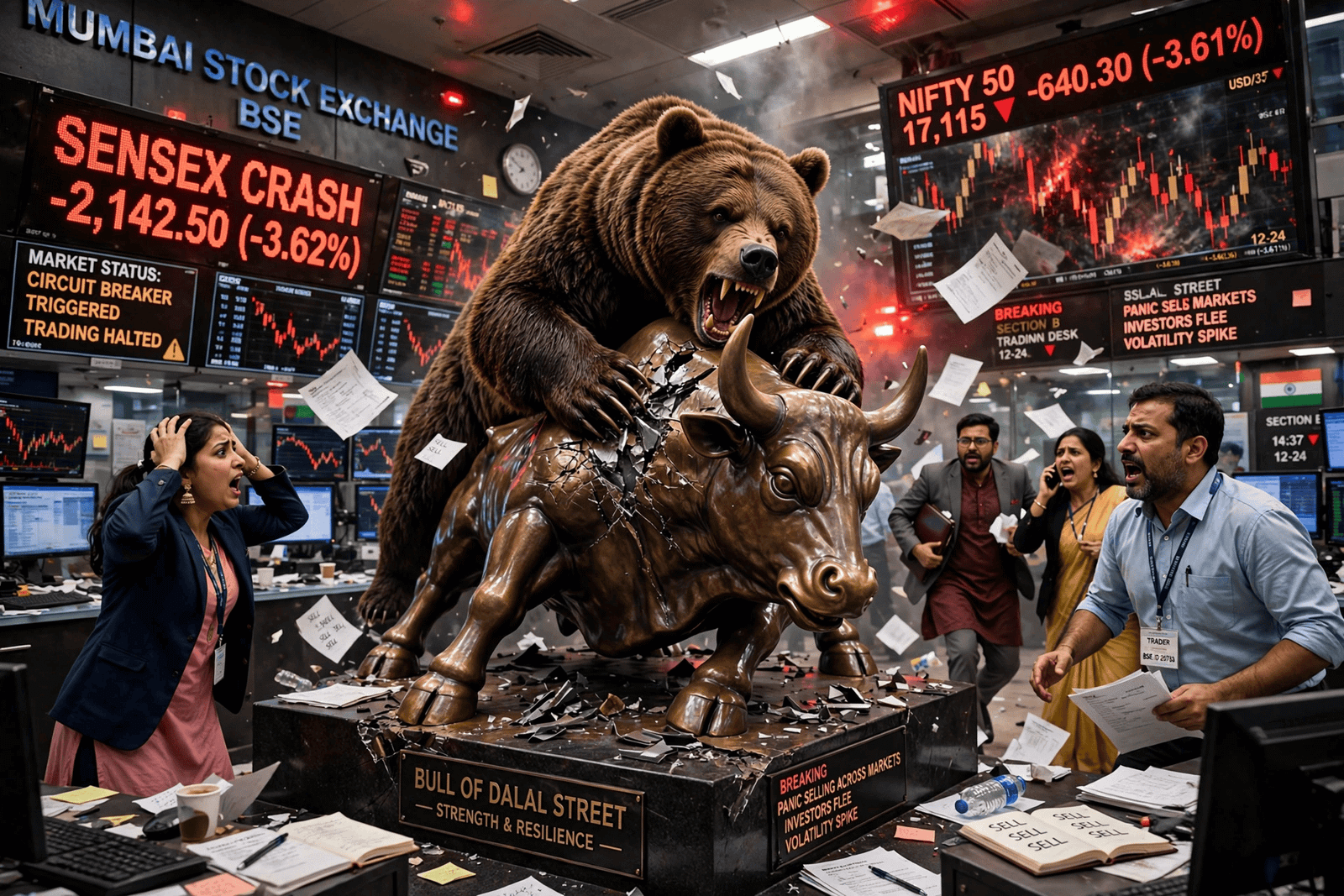 Stock Market Crash Today: सेंसेक्स 700 अंक टूटा, निफ्टी 22,600 के नीचे, 5 लाख करोड़ डूबे, ये हैं 4 बड़े कारण